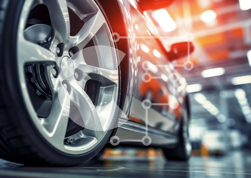 Intra Συλλεκτικό Ξύλινο Παζλ Plywood  4mm - Κοντινή όψη του τροχού του αυτοκινήτου Σε Ξύλινο Κουτί - Διαστάσεις: 10x10 cm – 25 κομμάτια