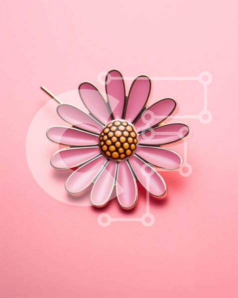 Intra Συλλεκτικό Ξύλινο Παζλ Plywood  4mm - Λεπτή καρφίτσα ροζ λουλουδιών σε απαλό ροζ φόντο Σε Ξύλινο Κουτί - Διαστάσεις Puzzle: 10x10 cm – 25 κομμάτια