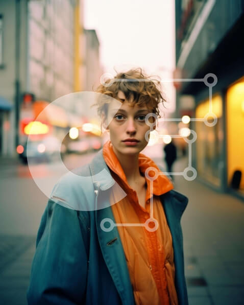 Intra Συλλεκτικό Ξύλινο Παζλ Plywood  4mm - Νεαρή γυναίκα στην αστική περιοχή Σε Ξύλινο Κουτί - Διαστάσεις Puzzle: 10x10 cm – 25 κομμάτια