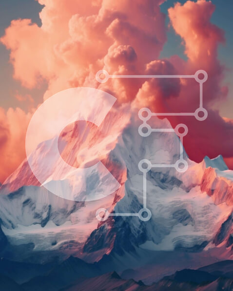 Intra Συλλεκτικό Ξύλινο Παζλ Plywood  4mm - Χιονισμένο βουνό καλυμμένο με ροζ σύννεφα Σε Ξύλινο Κουτί - Διαστάσεις: 10x10 cm – 25 κομμάτια