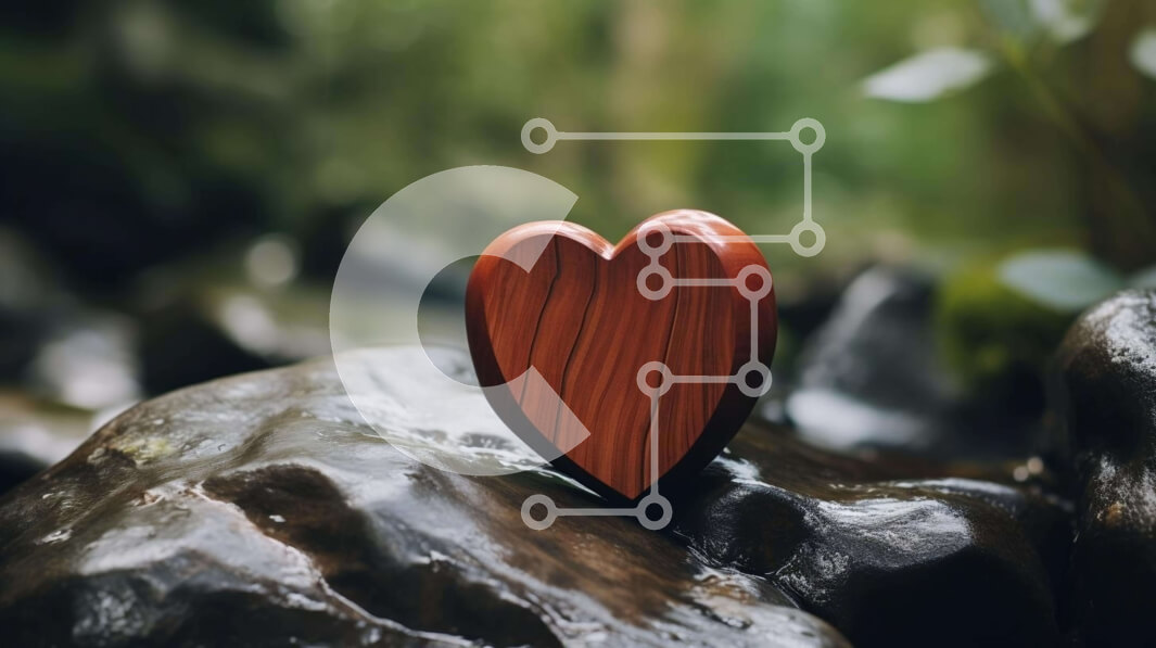 Intra Συλλεκτικό Ξύλινο Παζλ Plywood  4mm - Ξύλινο αντικείμενο σε σχήμα καρδιάς σε βράχους Σε Ξύλινο Κουτί - Διαστάσεις: 10x10 cm – 25 κομμάτια