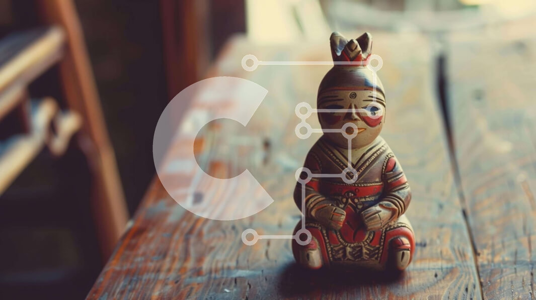 Intra Συλλεκτικό Ξύλινο Παζλ Plywood  4mm - Ξύλινο ειδώλιο σε τραπέζι αντίκα Σε Ξύλινο Κουτί - Διαστάσεις: 10x10 cm – 25 κομμάτια