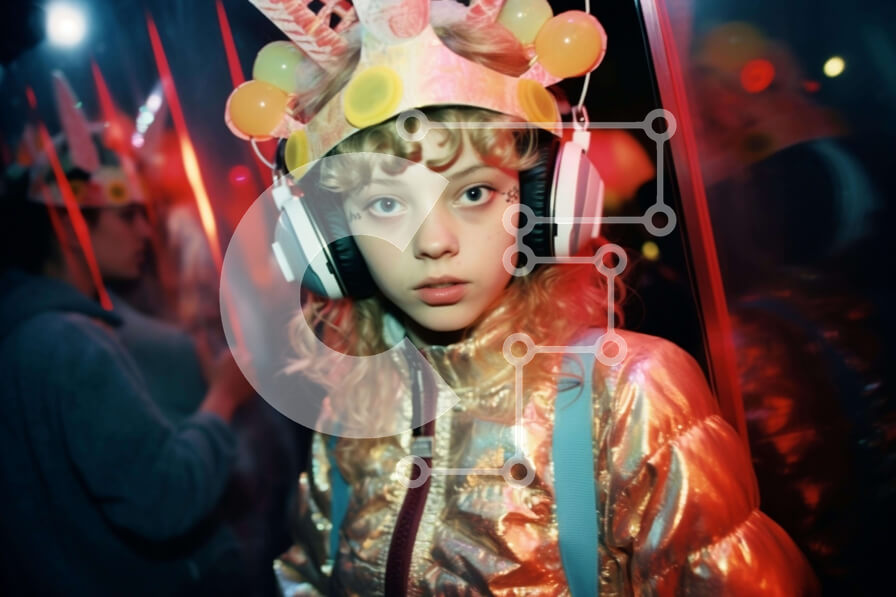 Intra Συλλεκτικό Ξύλινο Παζλ Plywood  4mm - Νεαρό κορίτσι που γιορτάζει με φίλους Σε Ξύλινο Κουτί - Διαστάσεις Puzzle: 10x10 cm – 25 κομμάτια