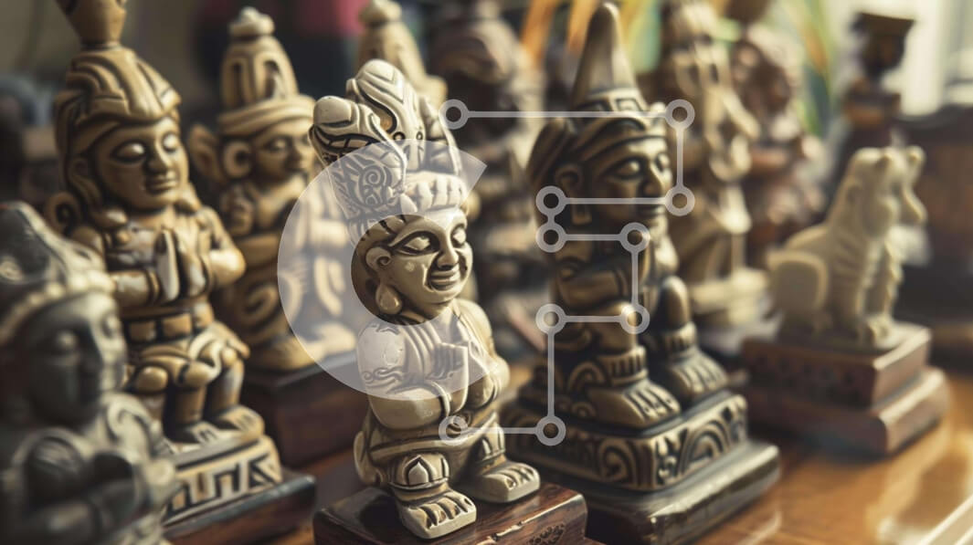 Intra Συλλεκτικό Ξύλινο Παζλ Plywood  4mm - Συλλογή ειδωλίων Σε Ξύλινο Κουτί - Διαστάσεις: 10x10 cm – 25 κομμάτια