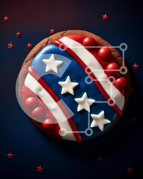 Σετ των 2 Intra Συλλεκτικό Ξύλινο Παζλ Plywood  4mm - Πατριωτική αμερικανική σημαία μπισκότων διακόσμηση Σε Ξύλινο Κουτί - Διαστάσεις: 10x10 cm – 25 κομμάτια