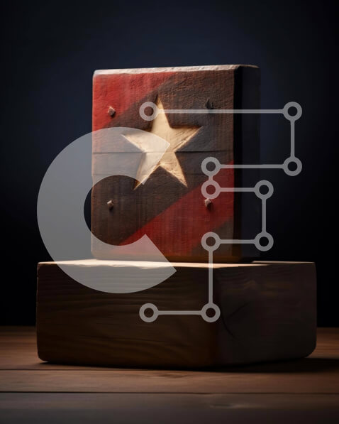 Intra Συλλεκτικό Ξύλινο Παζλ Plywood  4mm - Ξύλινο μπλοκ με ενεπίγραφο αστέρι Σε Ξύλινο Κουτί - Διαστάσεις: 10x10 cm – 25 κομμάτια