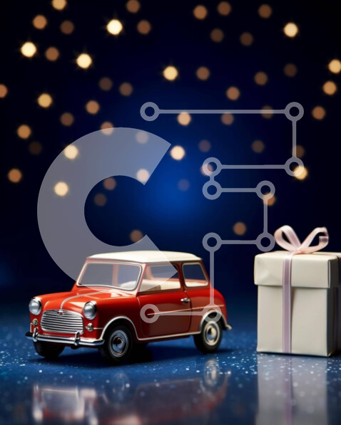 Intra Συλλεκτικό Ξύλινο Παζλ Plywood  4mm - Κόκκινο παιχνίδι αυτοκίνητο και κουτί δώρου Σε Ξύλινο Κουτί - Διαστάσεις: 10x10 cm – 25 κομμάτια