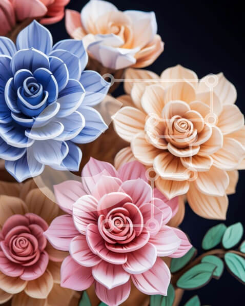 Intra Συλλεκτικό Ξύλινο Παζλ Plywood  4mm - Πολύχρωμο μπουκέτο λουλούδια σε γυάλινο βάζο Σε Ξύλινο Κουτί - Διαστάσεις: 10x10 cm – 25 κομμάτια