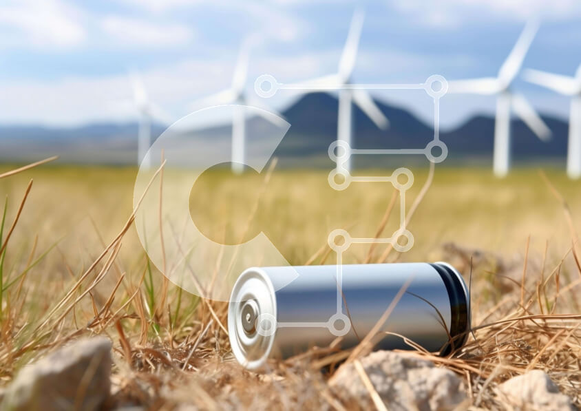 Intra Συλλεκτικό Ξύλινο Παζλ Plywood  4mm - Ασημένιο κουτί μπροστά από ανεμογεννήτριες Σε Ξύλινο Κουτί - Διαστάσεις: 10x10 cm – 25 κομμάτια