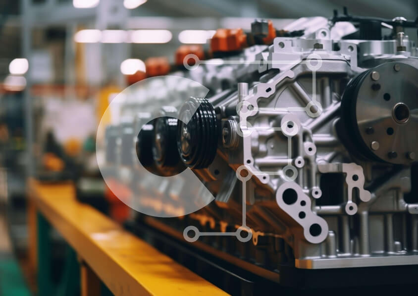 Intra Συλλεκτικό Ξύλινο Παζλ Plywood  4mm - Μεγάλος κινητήρας στη γραμμή συναρμολόγησης Σε Ξύλινο Κουτί - Διαστάσεις Puzzle: 10x10 cm – 25 κομμάτια