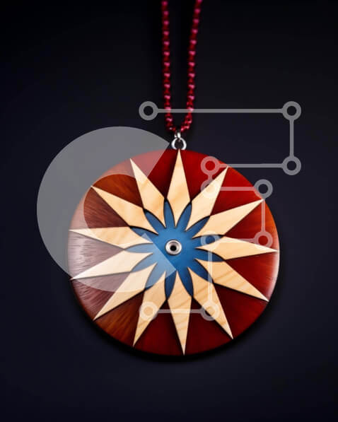 Intra Συλλεκτικό Ξύλινο Παζλ Plywood  4mm - Κυκλικό Ξύλινο μενταγιόν με σχέδιο ματιών Σε Ξύλινο Κουτί - Διαστάσεις Puzzle: 10x10 cm – 25 κομμάτια