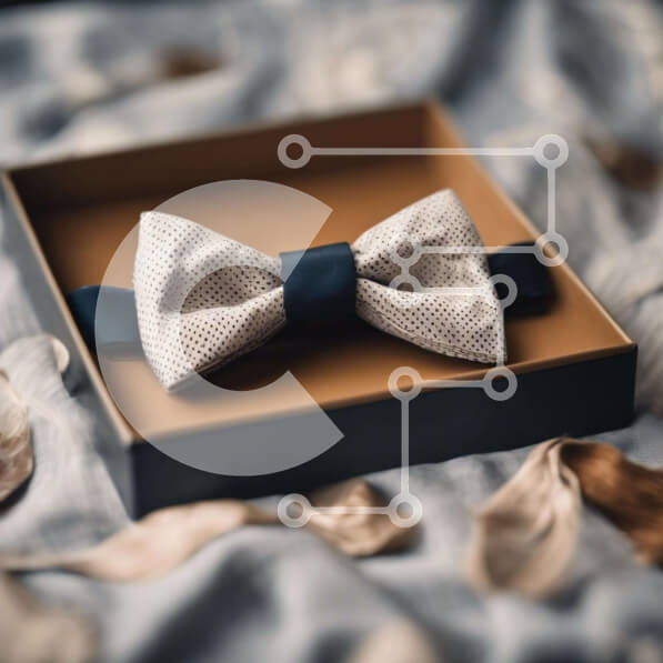 Σετ των 2 Intra Συλλεκτικό Ξύλινο Παζλ Plywood  4mm - Μπλε και λευκό παπιγιόν σε καφέ κουτί Σε Ξύλινο Κουτί - Διαστάσεις: 10x10 cm – 25 κομμάτια