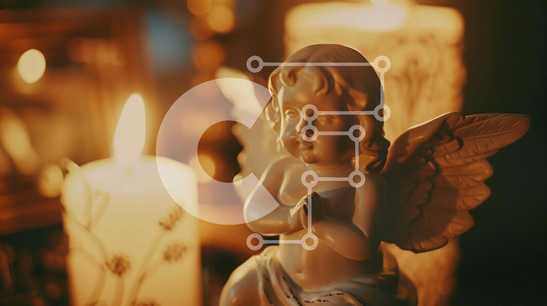 Intra Συλλεκτικό Ξύλινο Παζλ Plywood  4mm - Ειδώλιο αγγέλου και κεριά Σε Ξύλινο Κουτί - Διαστάσεις Puzzle: 10x10 cm – 25 κομμάτια