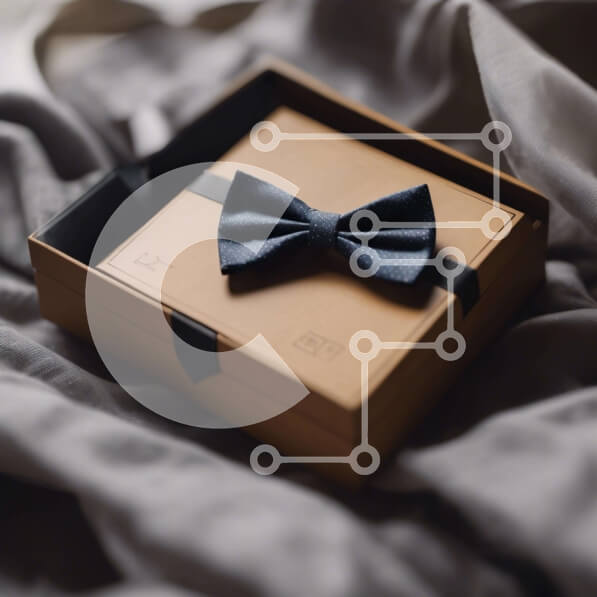 Σετ των 2 Intra Συλλεκτικό Ξύλινο Παζλ Plywood  4mm - Μαύρο παπιγιόν σε ανοιχτό κουτί Σε Ξύλινο Κουτί - Διαστάσεις: 10x10 cm – 25 κομμάτια