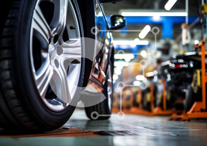 Intra Συλλεκτικό Ξύλινο Παζλ Plywood  4mm - Μαύρο αυτοκίνητο στη γραμμή συναρμολόγησης Σε Ξύλινο Κουτί - Διαστάσεις Puzzle: 10x10 cm – 25 κομμάτια