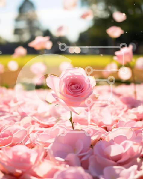 Intra Συλλεκτικό Ξύλινο Παζλ Plywood  4mm - Ομάδα ροζ τριαντάφυλλων με λουλούδι που ξεχωρίζει Σε Ξύλινο Κουτί - Διαστάσεις: 10x10 cm – 25 κομμάτια