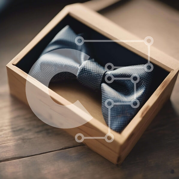 Σετ των 2 Intra Συλλεκτικό Ξύλινο Παζλ Plywood  4mm - Κομψό μαύρο παπιγιόν  Σε Ξύλινο Κουτί Σε Ξύλινο Κουτί - Διαστάσεις: 10x10 cm – 25 κομμάτια