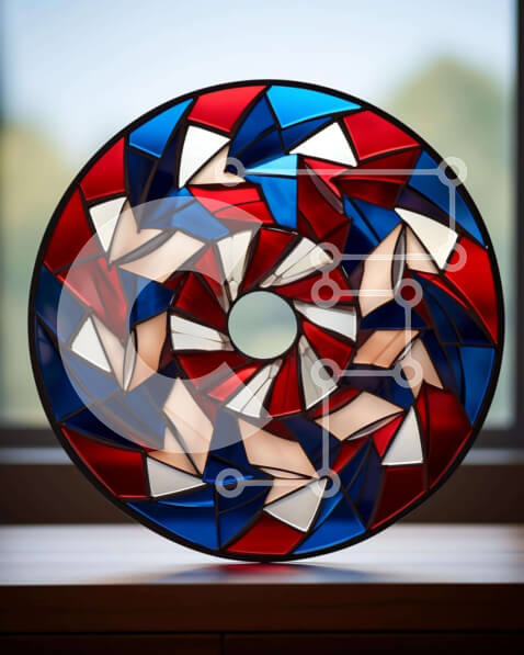 Intra Συλλεκτικό Ξύλινο Παζλ Plywood  4mm - Κυκλικό κομμάτι τέχνης από βιτρό Σε Ξύλινο Κουτί - Διαστάσεις Puzzle: 10x10 cm – 25 κομμάτια