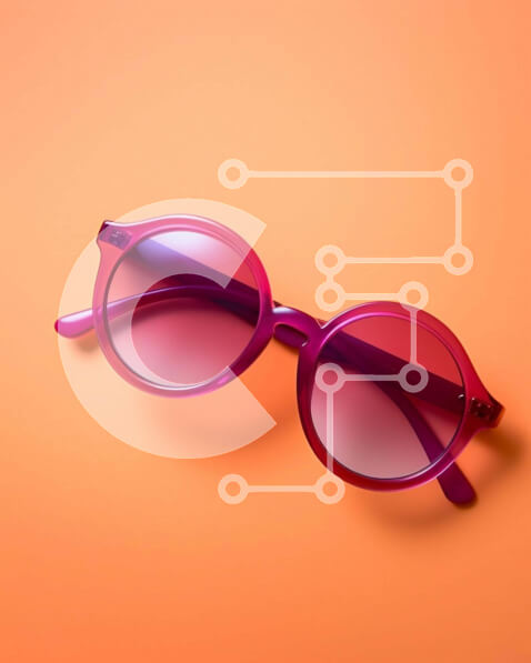 Intra Συλλεκτικό Ξύλινο Παζλ Plywood  4mm - Κομψά ροζ γυαλιά ηλίου Σε Ξύλινο Κουτί - Διαστάσεις Puzzle: 10x10 cm – 25 κομμάτια