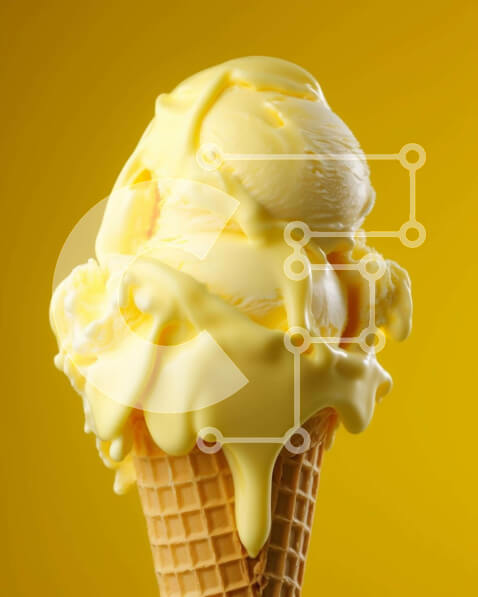 Σετ των 2 Intra Συλλεκτικό Ξύλινο Παζλ Plywood  4mm - Παγωτό χωνάκι βάφλας με κίτρινο γλάσο Σε Ξύλινο Κουτί - Διαστάσεις: 10x10 cm – 25 κομμάτια