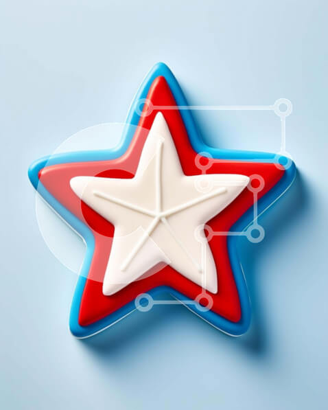 Intra Συλλεκτικό Ξύλινο Παζλ Plywood  4mm - Πατριωτικό μπισκότο σε σχήμα αστεριού Σε Ξύλινο Κουτί - Διαστάσεις: 10x10 cm – 25 κομμάτια