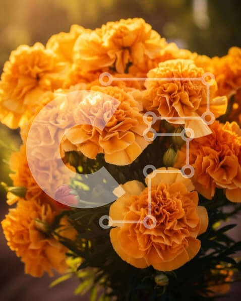 Σετ των 2 Intra Συλλεκτικό Ξύλινο Παζλ Plywood  4mm - Ζωντανό μπουκέτο από κίτρινα γαρίφαλα, ηλίανθους, μαργαρίτες και χρυσάνθεμα Σε Ξύλινο Κουτί - Διαστάσεις: 10x10 cm – 25 κομμάτια