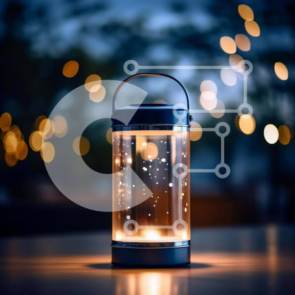 Intra Συλλεκτικό Ξύλινο Παζλ Plywood  4mm - Γυάλινο φανάρι φωτισμένο τη νύχτα με αστέρια Σε Ξύλινο Κουτί - Διαστάσεις Puzzle: 10x10 cm – 25 κομμάτια