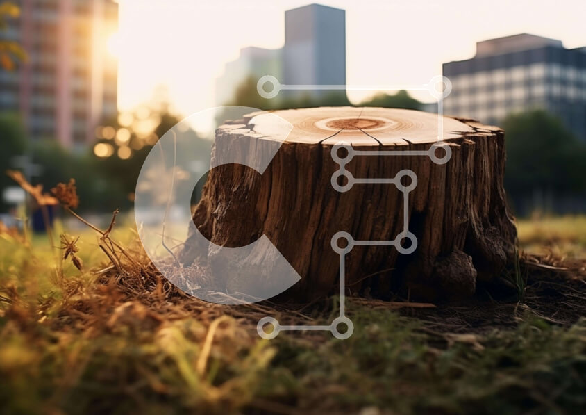 Intra Συλλεκτικό Ξύλινο Παζλ Plywood  4mm - Πρόβλημα δέντρου στο γρασίδι στο σούρουπο Σε Ξύλινο Κουτί - Διαστάσεις: 10x10 cm – 25 κομμάτια