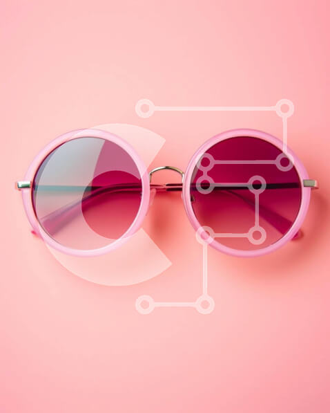 Intra Συλλεκτικό Ξύλινο Παζλ Plywood  4mm - Κομψά ροζ γυαλιά ηλίου Σε Ξύλινο Κουτί - Διαστάσεις Puzzle: 10x10 cm – 25 κομμάτια