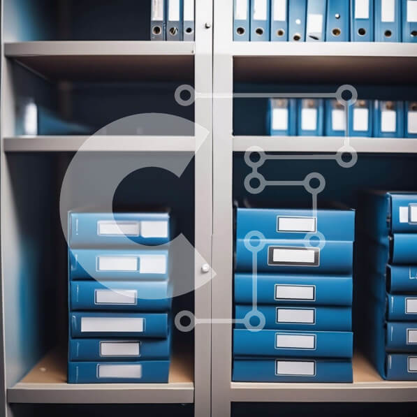 Intra Συλλεκτικό Ξύλινο Παζλ Plywood  4mm - Ντουλάπι αποθήκευσης με μπλε κλασέρ και φακέλους Σε Ξύλινο Κουτί - Διαστάσεις Puzzle: 10x10 cm – 25 κομμάτια