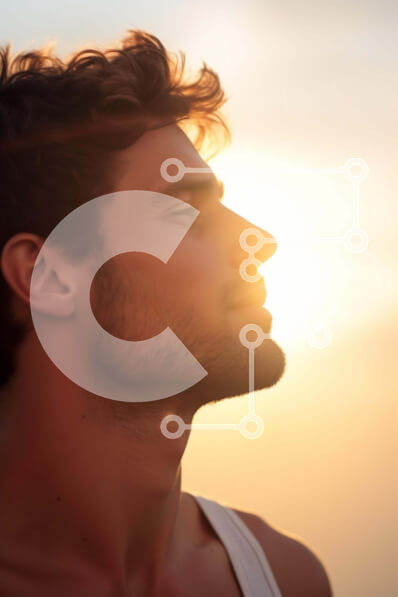 Intra Συλλεκτικό Ξύλινο Παζλ Plywood  4mm - Άνθρωπος που συλλογίζεται τη δύση του ηλίου Σε Ξύλινο Κουτί - Διαστάσεις Puzzle: 10x10 cm – 25 κομμάτια