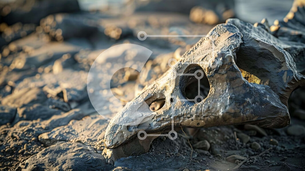 Intra Συλλεκτικό Ξύλινο Παζλ Plywood  4mm - Κρανίο ζώου σε αποσύνθεση στο έδαφος Σε Ξύλινο Κουτί - Διαστάσεις: 10x10 cm – 25 κομμάτια