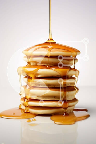 Σετ των 2 Intra Συλλεκτικό Ξύλινο Παζλ Plywood  4mm - Λαχταριστή στοίβα από τηγανίτες με σιρόπι σφενδάμου Σε Ξύλινο Κουτί - Διαστάσεις: 10x10 cm – 25 κομμάτια