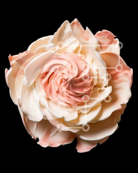 Intra Συλλεκτικό Ξύλινο Παζλ Plywood  4mm - Ροζ και άσπρο λουλούδι σε μαύρο φόντο Σε Ξύλινο Κουτί - Διαστάσεις Puzzle: 10x10 cm – 25 κομμάτια