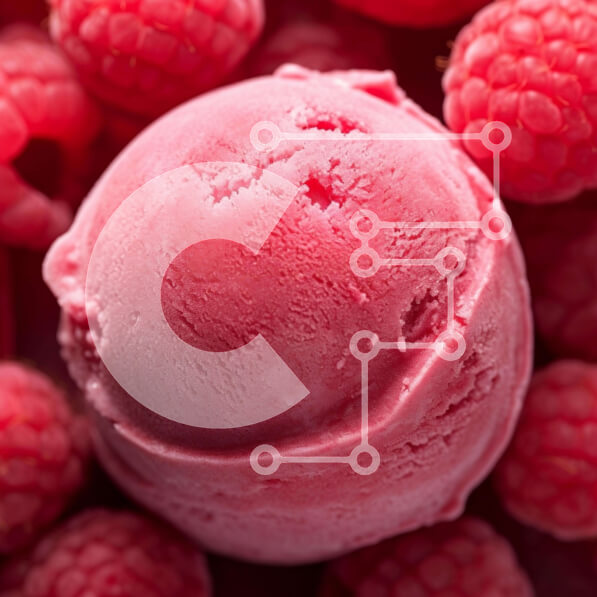 Σετ των 2 Intra Συλλεκτικό Ξύλινο Παζλ Plywood  4mm - Ροζ μπάλα παγωτού και σμέουρα στο τραπέζι Σε Ξύλινο Κουτί - Διαστάσεις: 10x10 cm – 25 κομμάτια