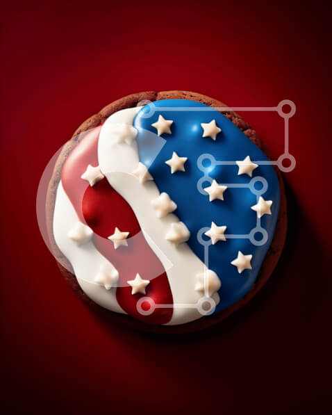 Σετ των 2 Intra Συλλεκτικό Ξύλινο Παζλ Plywood  4mm - Μπισκότο αμερικανικής σημαίας με πατριωτικό θέμα Σε Ξύλινο Κουτί - Διαστάσεις: 10x10 cm – 25 κομμάτια