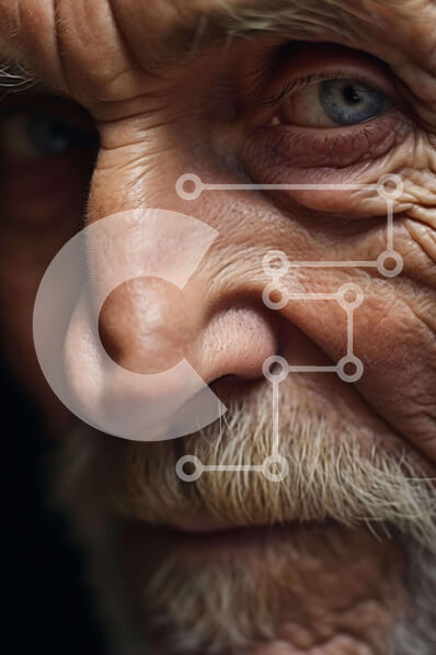 Intra Συλλεκτικό Ξύλινο Παζλ Plywood  4mm - Close-up πορτρέτο του ηλικιωμένου άνδρα Σε Ξύλινο Κουτί - Διαστάσεις Puzzle: 10x10 cm – 25 κομμάτια