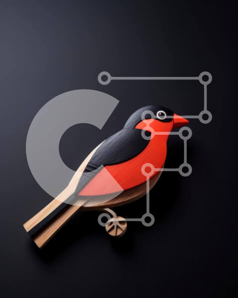 Intra Συλλεκτικό Ξύλινο Παζλ Plywood  4mm - Ξύλινο ειδώλιο πουλιού σε μαύρο φόντο Σε Ξύλινο Κουτί - Διαστάσεις: 10x10 cm – 25 κομμάτια