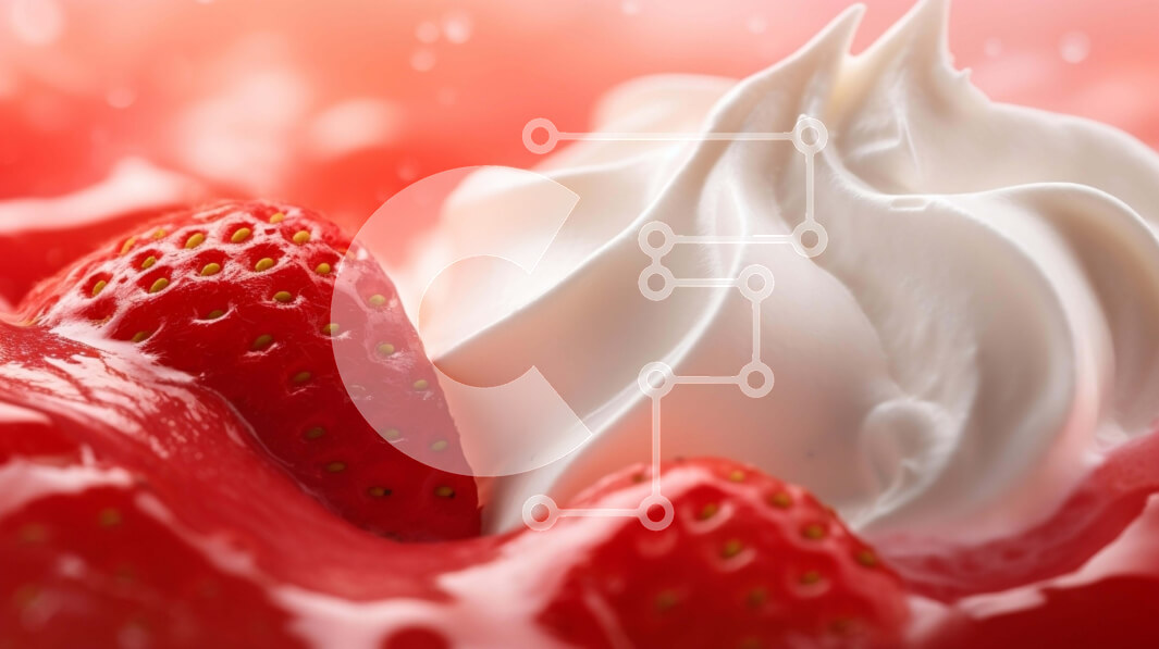 Σετ των 2 Intra Συλλεκτικό Ξύλινο Παζλ Plywood  4mm - Κοντινό πλάνο επιδόρπιο φράουλα με σαντιγί και λευκό γλάσο Σε Ξύλινο Κουτί - Διαστάσεις: 10x10 cm – 25 κομμάτια