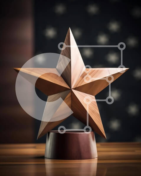 Intra Συλλεκτικό Ξύλινο Παζλ Plywood  4mm - Ξύλινο τρόπαιο αστεριών στο τραπέζι Σε Ξύλινο Κουτί - Διαστάσεις: 10x10 cm – 25 κομμάτια