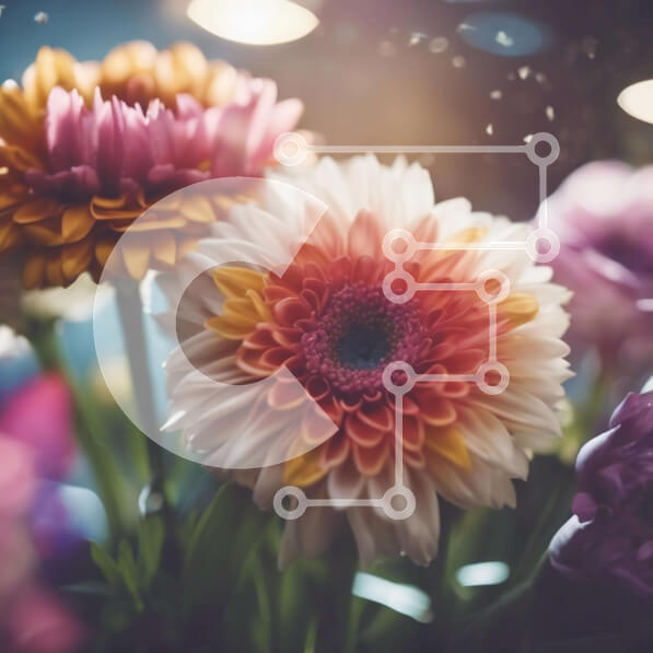 Intra Συλλεκτικό Ξύλινο Παζλ Plywood  4mm - Πολύχρωμα λουλούδια σε βάζο - Μαργαρίτα, Γαρύφαλλο, Ζέρμπερα Σε Ξύλινο Κουτί - Διαστάσεις: 10x10 cm – 25 κομμάτια