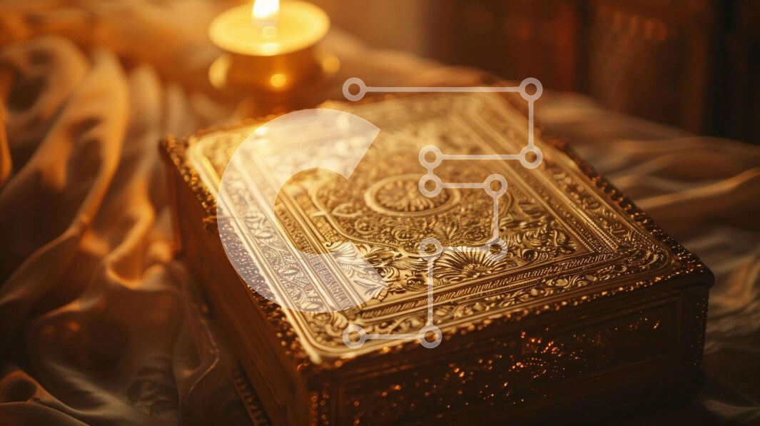 Intra Συλλεκτικό Ξύλινο Παζλ Plywood  4mm - Περίτεχνο χρυσό βιβλίο και κερί στο αναγνωστήριο Σε Ξύλινο Κουτί - Διαστάσεις Puzzle: 10x10 cm – 25 κομμάτια