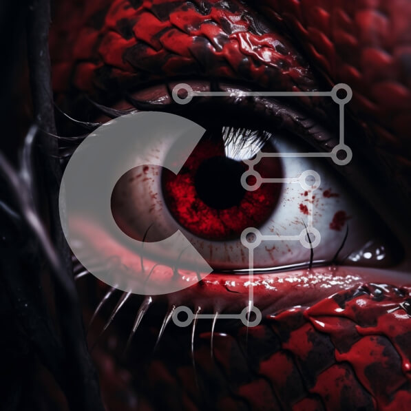 Intra Συλλεκτικό Ξύλινο Παζλ Plywood  4mm - Κοντινό πλάνο του ματιού με κόκκινο δέρμα και ματωμένα μάτια Σε Ξύλινο Κουτί - Διαστάσεις: 10x10 cm – 25 κομμάτια