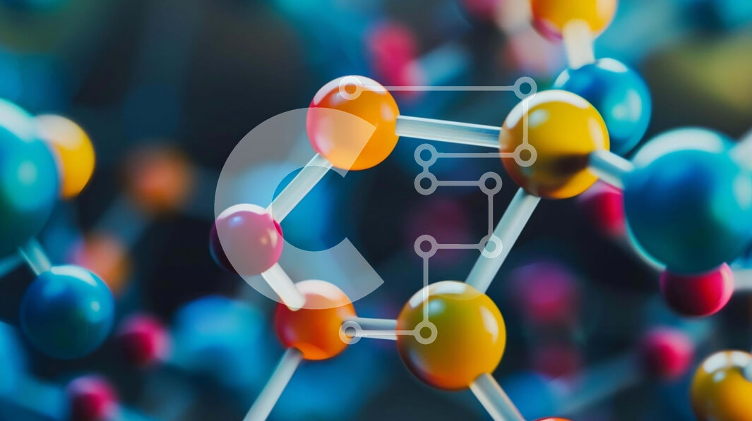 Intra Συλλεκτικό Ξύλινο Παζλ Plywood  4mm - Πολύχρωμη Μοριακή Δομή Σε Ξύλινο Κουτί - Διαστάσεις Puzzle: 10x10 cm – 25 κομμάτια