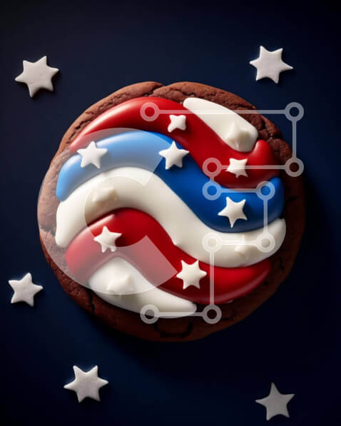 Σετ των 2 Intra Συλλεκτικό Ξύλινο Παζλ Plywood  4mm - Πατριωτικό μπισκότο σε σχήμα αμερικανικής σημαίας Σε Ξύλινο Κουτί - Διαστάσεις: 10x10 cm – 25 κομμάτια