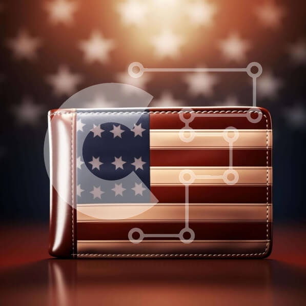 Intra Συλλεκτικό Ξύλινο Παζλ Plywood  4mm - Δερμάτινο πορτοφόλι με μοτίβο αμερικανικής σημαίας Σε Ξύλινο Κουτί - Διαστάσεις: 10x10 cm – 25 κομμάτια