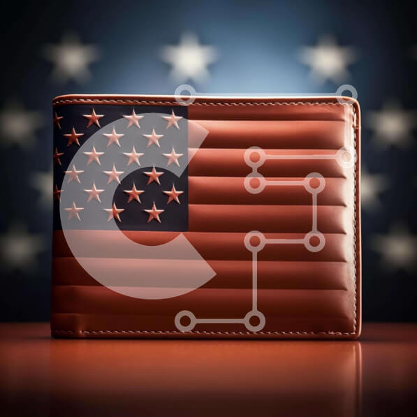 Intra Συλλεκτικό Ξύλινο Παζλ Plywood  4mm - Καφέ πορτοφόλι με σχέδιο αμερικανικής σημαίας Σε Ξύλινο Κουτί - Διαστάσεις: 10x10 cm – 25 κομμάτια