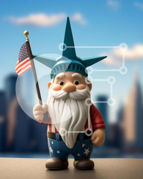 Intra Συλλεκτικό Ξύλινο Παζλ Plywood  4mm - Άγαλμα της Ελευθερίας Ειδώλιο με αμερικανική σημαία Σε Ξύλινο Κουτί - Διαστάσεις: 10x10 cm – 25 κομμάτια