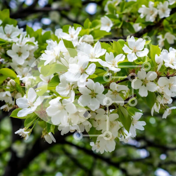 Intra Συλλεκτικό Ξύλινο Παζλ Plywood  4mm - Κλαδί δέντρου με λευκά άνθη άνοιξης Σε Ξύλινο Κουτί - Διαστάσεις: 10x10 cm – 25 κομμάτια