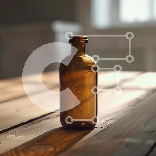 Intra Συλλεκτικό Ξύλινο Παζλ Plywood  4mm - Καφέ γυάλινο μπουκάλι σε ξύλινο τραπέζι Σε Ξύλινο Κουτί - Διαστάσεις: 10x10 cm – 25 κομμάτια